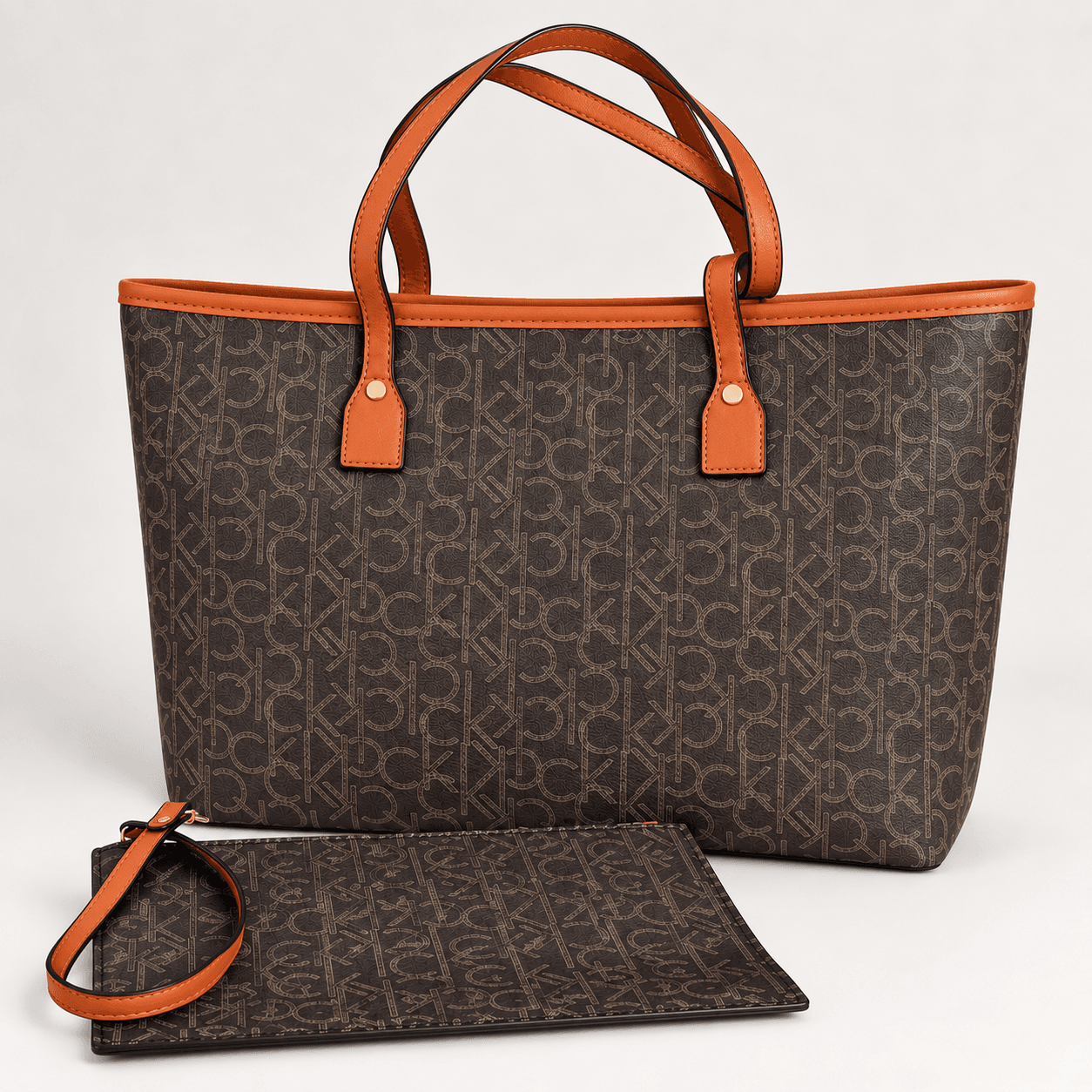 Calvin Klein Tote en color marrón, vista posterior
