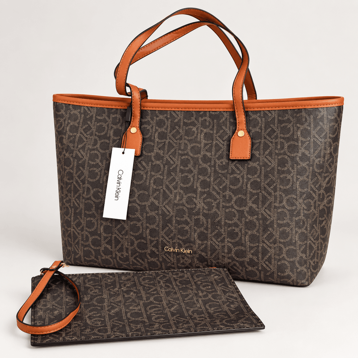 Calvin Klein Tote en color marrón, vista frontal